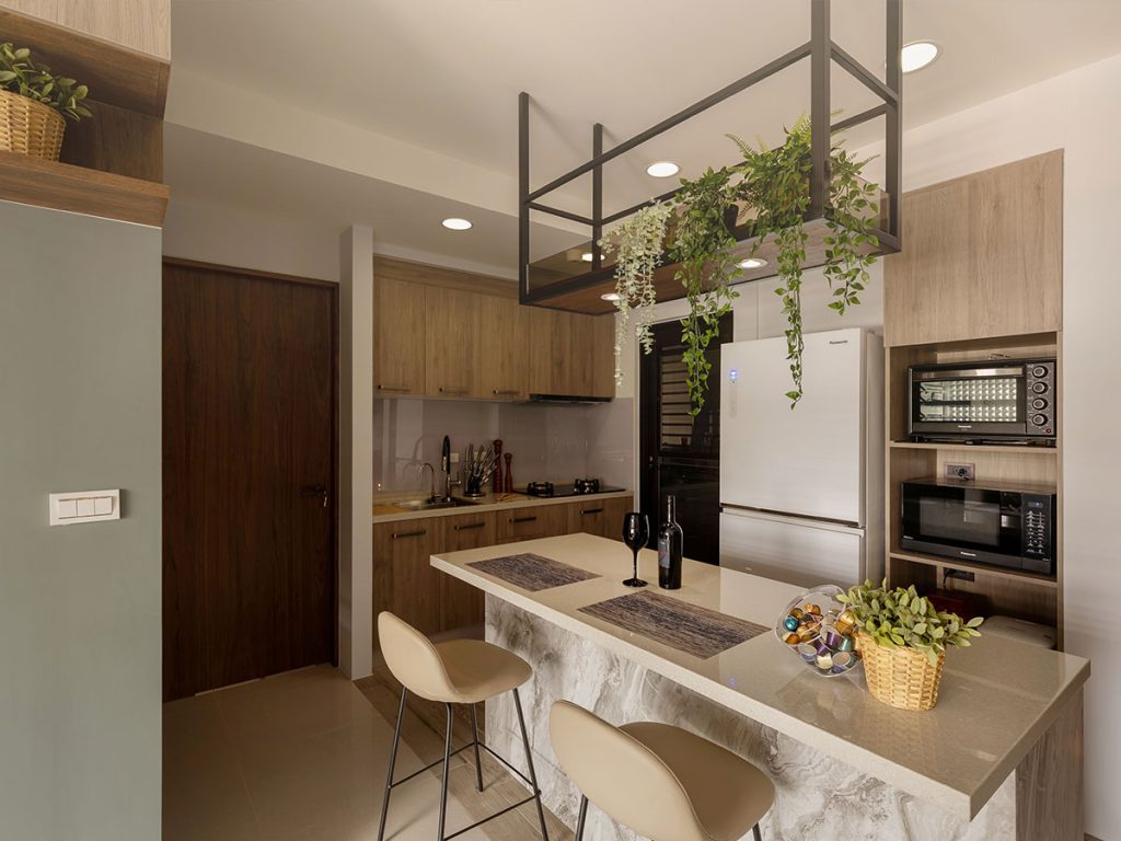 工業風開放式廚房設計