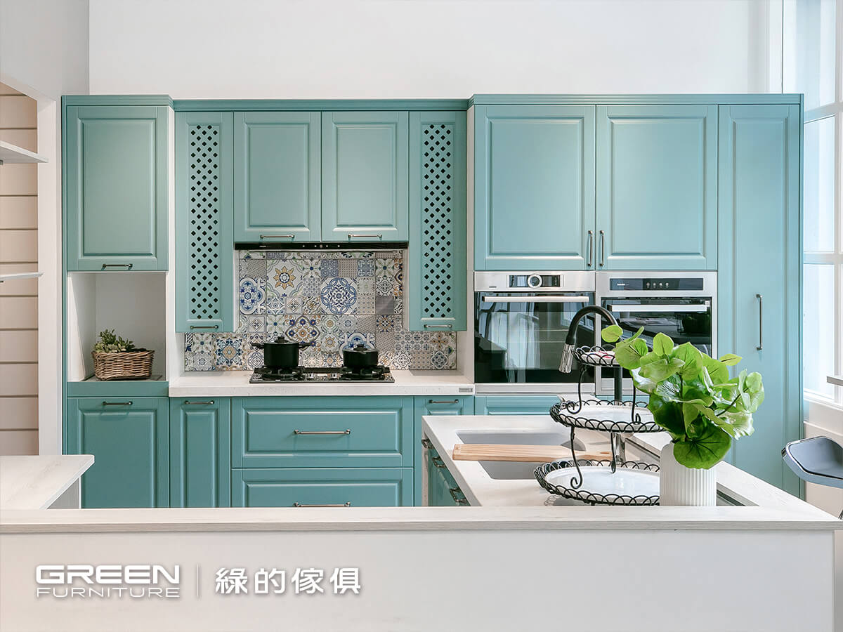 一字型廚房-錦藍