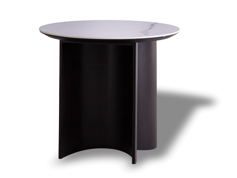 私密內容: 岩板彎曲木底小圓几