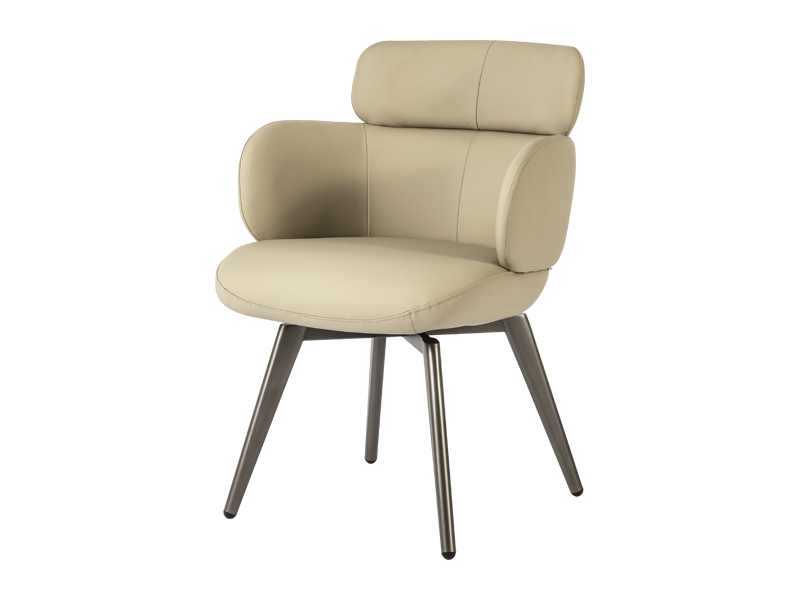 緩島旋轉皮餐椅