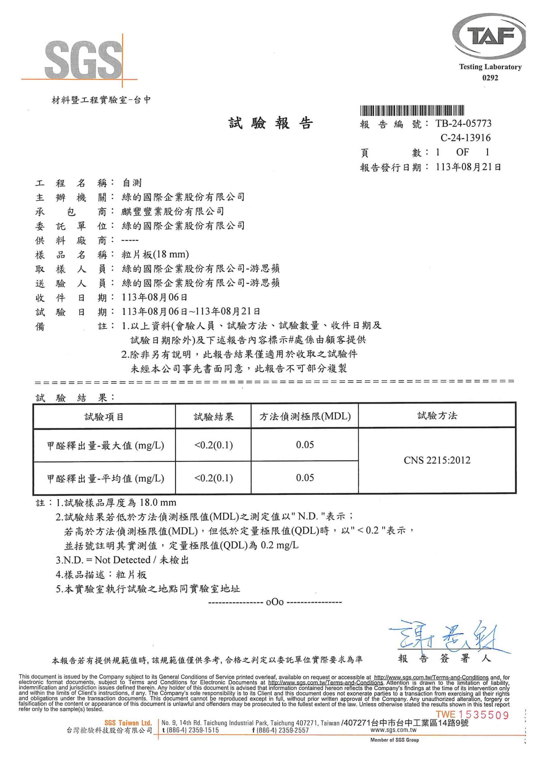 SGS-F1級低甲醛系統板材
