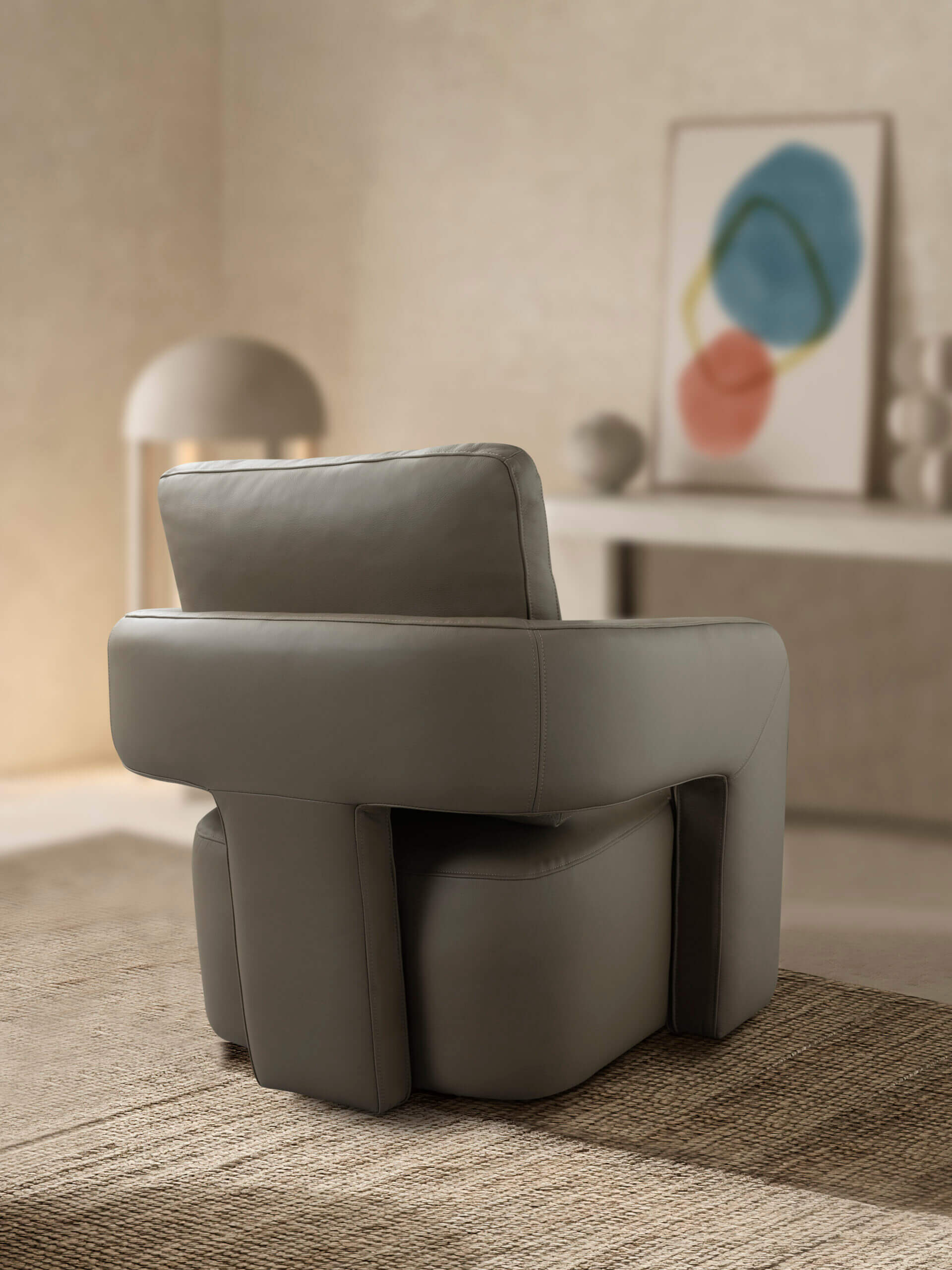 全牛皮單人沙發