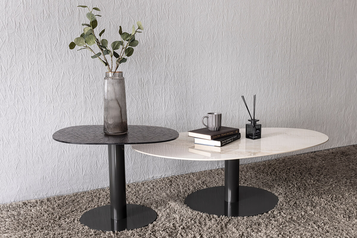 小橢圓玻璃茶几