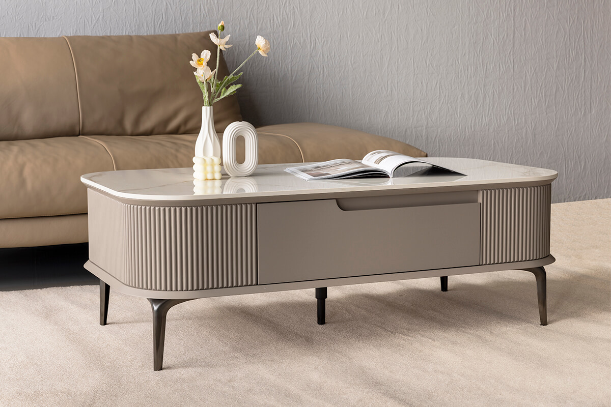 長方形岩板茶几