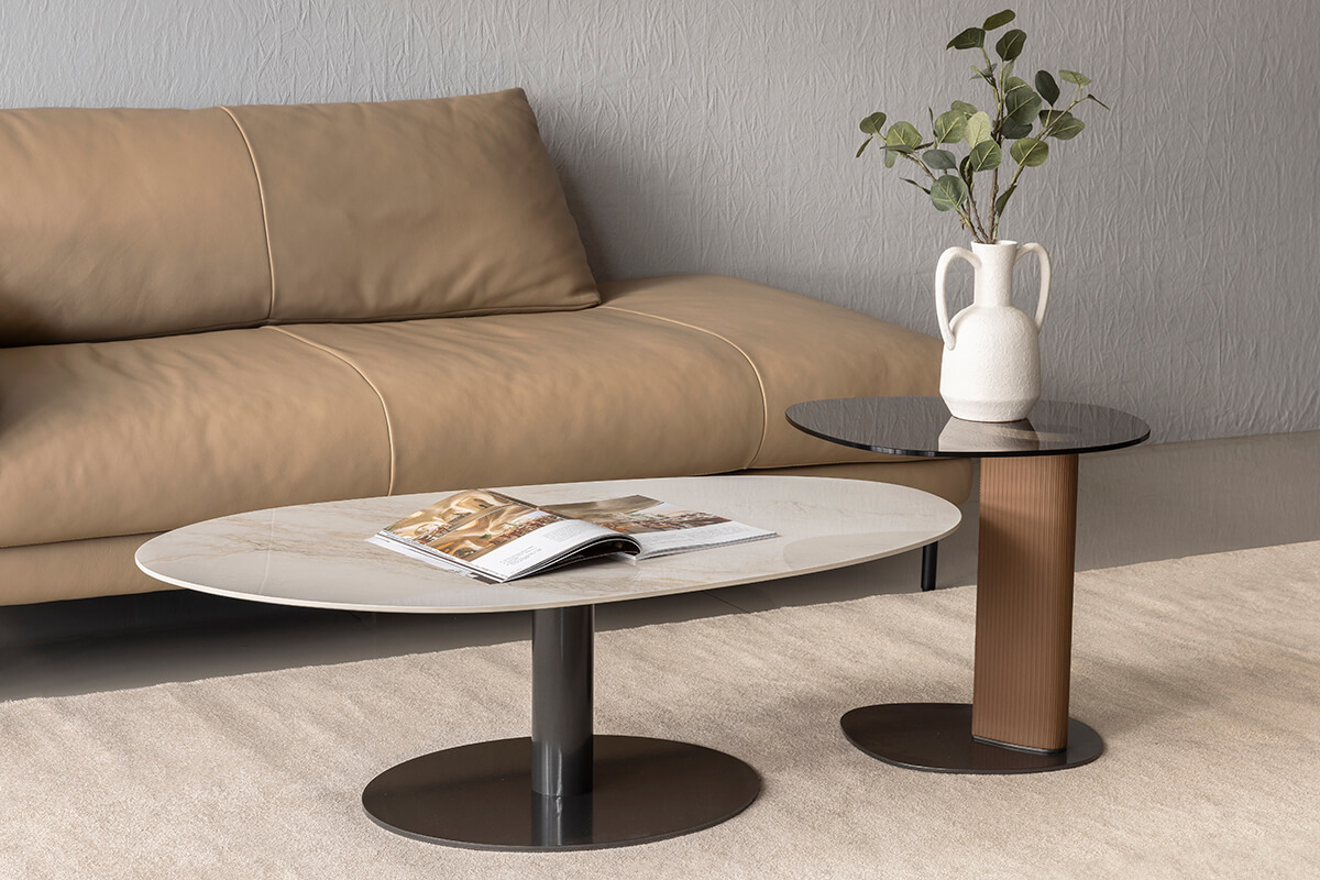 橢圓岩板大茶几