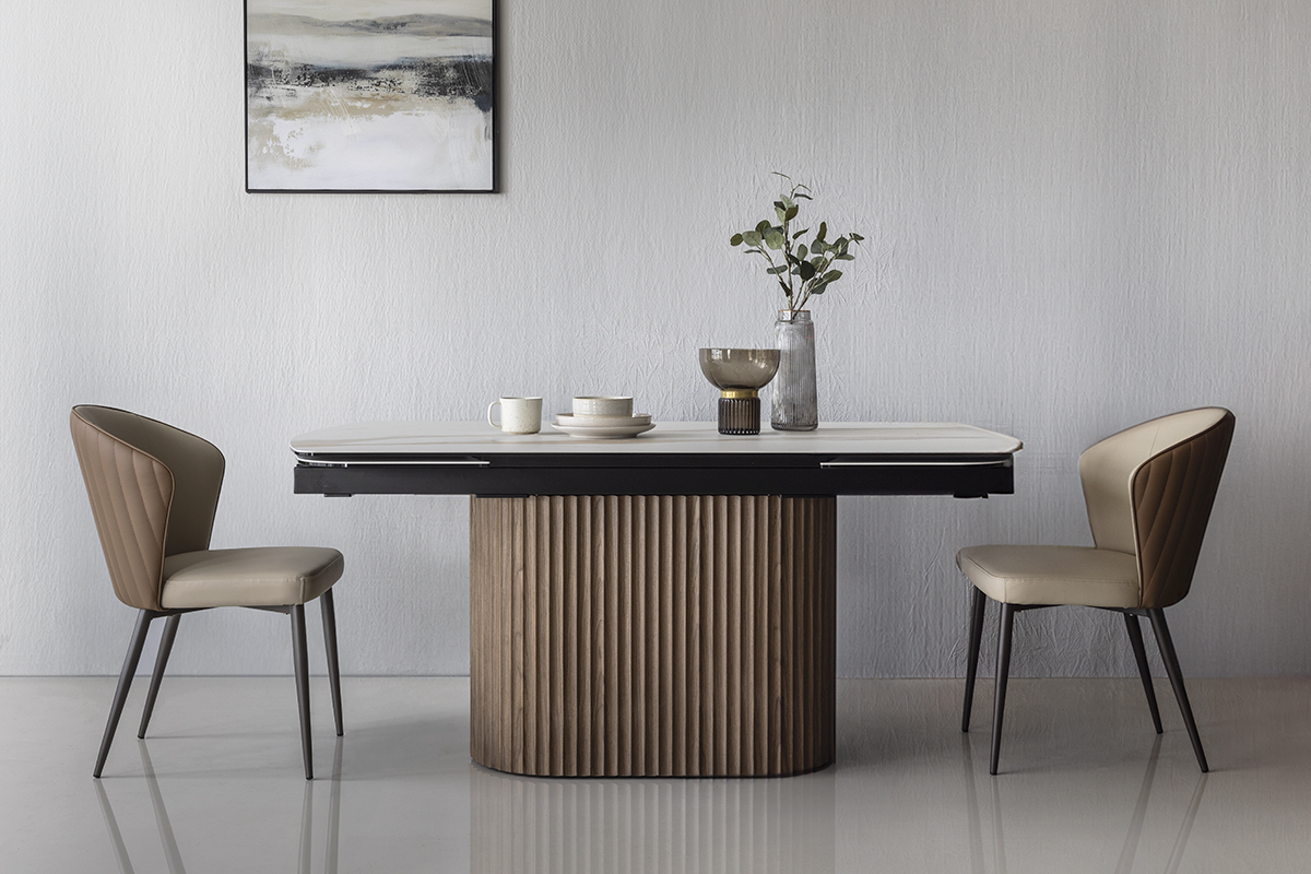 皇室冰川岩板延伸餐桌