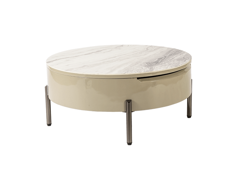 輕奢岩板升降茶几