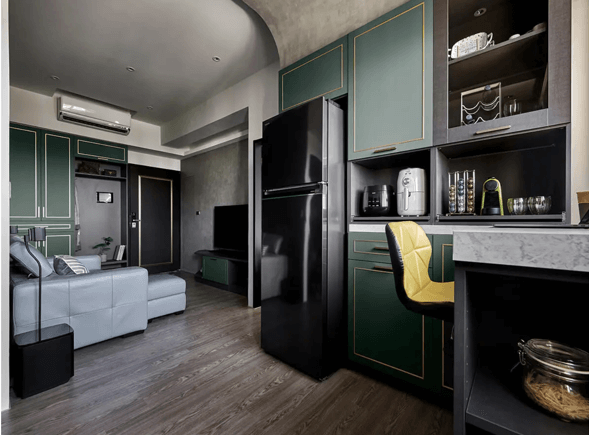 ▲客廳若為開放式設計或小坪數時，切記同步配合公領域的各區塊。