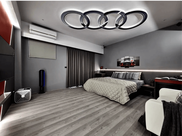 ▲以系統櫃做裝潢設計，亦可全方位符合自我品味。