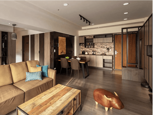 ▲工業風的輕重濃淡，取決於建材的比重。